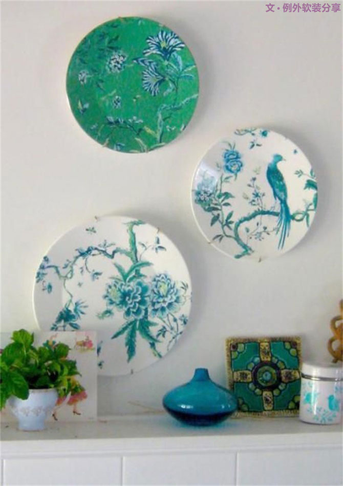 室內(nèi)軟裝設計瓷盤從飯桌跑到墻上啦！-別墅設計,軟裝設計,室內(nèi)設計,豪宅設計,深圳例外軟裝設計公司