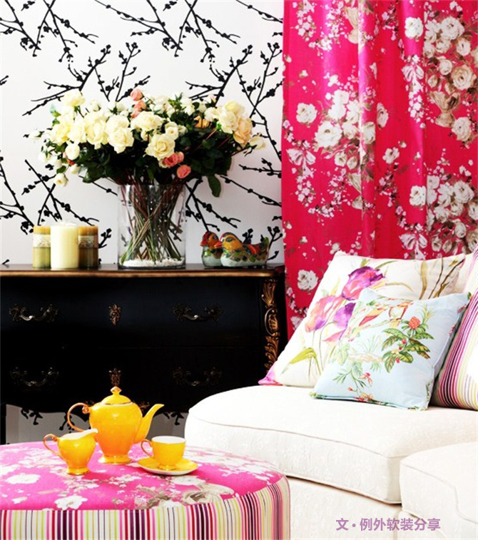 不是所有的花朵元素，都會(huì)搭出田園小碎花-別墅設(shè)計(jì),軟裝設(shè)計(jì),室內(nèi)設(shè)計(jì),豪宅設(shè)計(jì),深圳例外軟裝設(shè)計(jì)公司