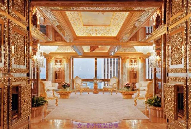 川普是土豪的美國總統(tǒng)？洛可可風(fēng)亮瞎你雙眼-別墅設(shè)計,軟裝設(shè)計,室內(nèi)設(shè)計,豪宅設(shè)計,深圳例外軟裝設(shè)計公司