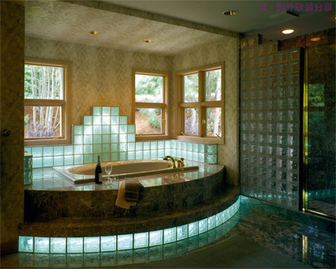 玻璃磚設(shè)計師這樣用，驚艷了N次！-別墅設(shè)計,軟裝設(shè)計,室內(nèi)設(shè)計,豪宅設(shè)計,深圳例外軟裝設(shè)計公司