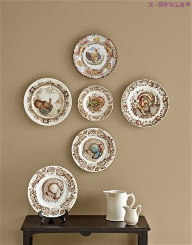 室內(nèi)軟裝設計瓷盤從飯桌跑到墻上啦！-別墅設計,軟裝設計,室內(nèi)設計,豪宅設計,深圳例外軟裝設計公司