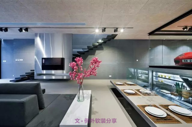 室內(nèi)設(shè)計師一任性，豪車也成裝飾品-別墅設(shè)計_軟裝設(shè)計_室內(nèi)設(shè)計_豪宅設(shè)計-深圳例外軟裝設(shè)計公司