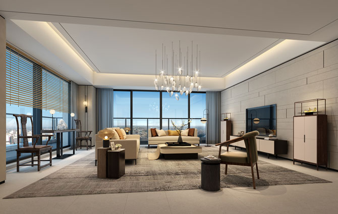 如簡(jiǎn)--壹方中心室內(nèi)軟裝效果圖設(shè)計(jì)