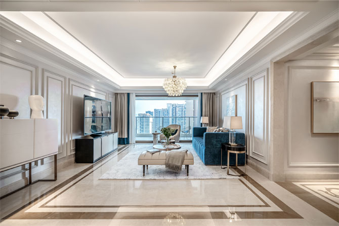 恒裕濱城私宅軟裝設(shè)計：土氣精裝房的時髦輕奢風(fēng)改造大變身！